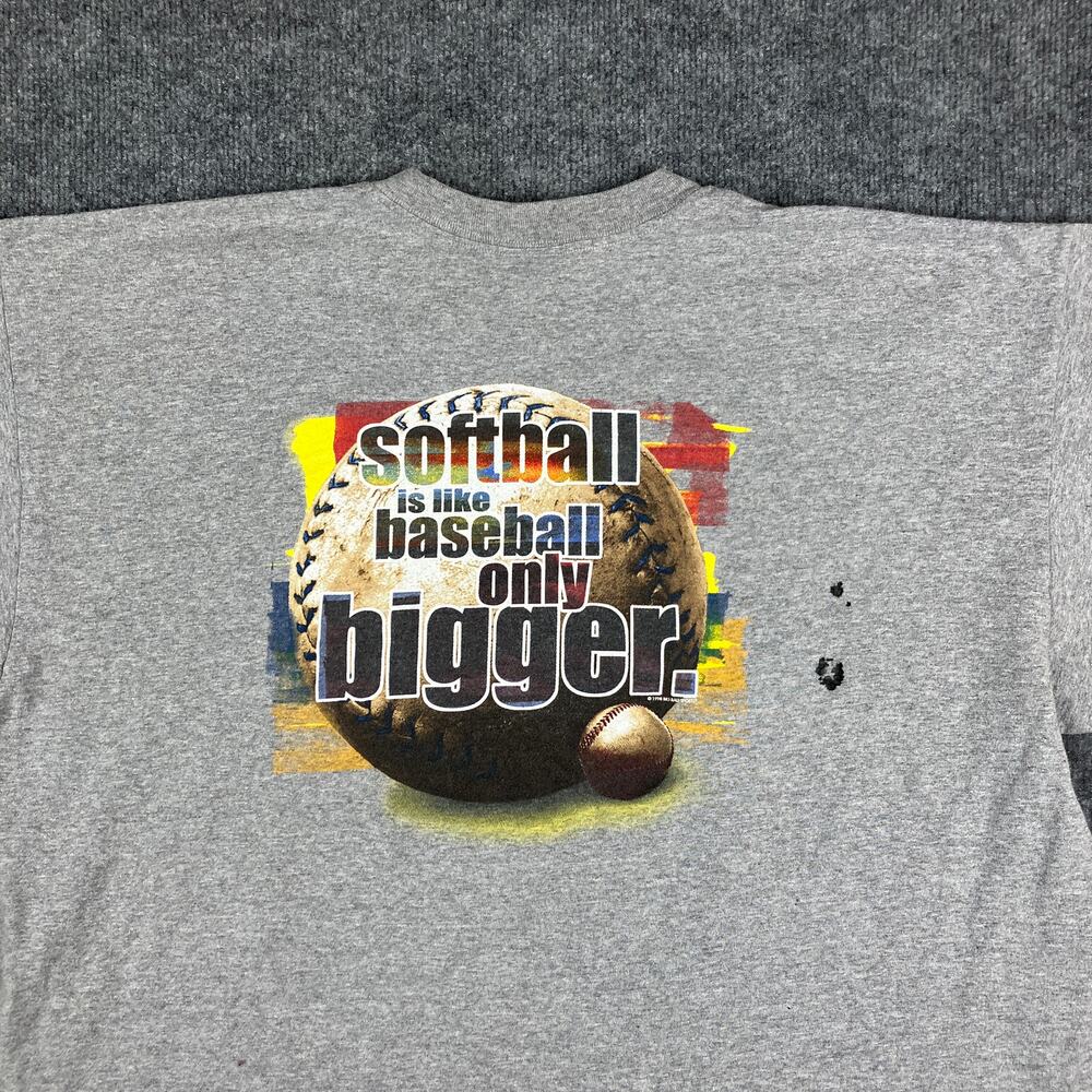 BBS T-Shirt Mens Size 2XL Gray Graphic Softball Baseball Bigger‎ Short Sleeve